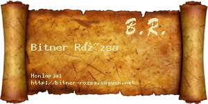 Bitner Rózsa névjegykártya